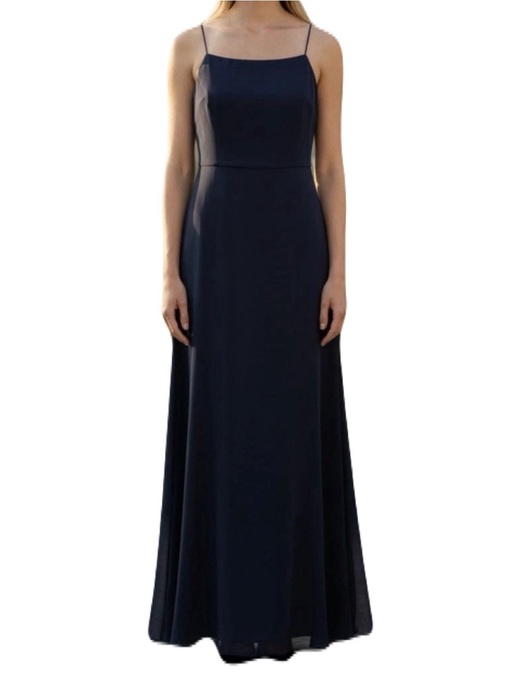 NWT Bari Jay 10 Classic Navy Spaghetti-Strap Formal Maxi Dress Bridesmaid HOCO